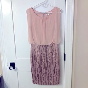 Calvin Klein Blouson dress with embellished skirt